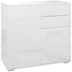 Commode buffet 2 tiroirs 2 portes blanc laqué Commode buffet 2 tiroirs 2 portes blanc laqué