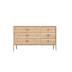 Commode en chne massif, huile blanche