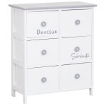 Commode / chiffonnier bois ' srnit et douceur ' 6 tiroirs