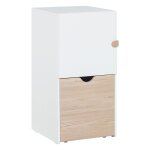 Commode colonne sur roulettes avec cube amovible - blanc