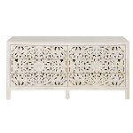 Commode double 6 tiroirs blanche sculpt�e l160