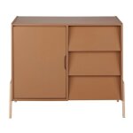 Commode double compatible plan à langer 1 porte 3 tiroirs marron caramel Commode double compatible plan à langer 1 porte 3 tiroirs marron caramel