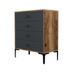 Commode effet bois beige, anthracite 76x40 cm Commode effet bois beige, anthracite 76x40 cm