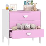 Commode pour enfants 3 tiroirs en mdf rose Commode pour enfants 3 tiroirs en mdf rose