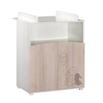Commode  langer 2 portes et une niche dcor bois