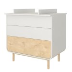 Commode  langer 3 tiroirs blanc et bois