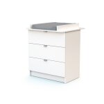 Commode à langer 3 tiroirs en bois blanc alba Commode à langer 3 tiroirs en bois blanc alba
