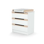 Commode à langer en bois de hêtre verni carrousel blanc Commode à langer en bois de hêtre verni carrousel blanc