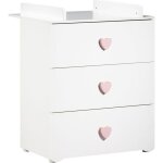 Commode  langer new basic boutons coeur rose