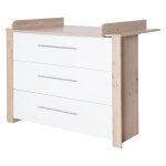 Commode  langer avec plan amovible en bois blanc laqu / effet chne