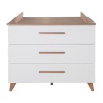Commode  langer avec plan amovible en bois blanc laqu / bois massif