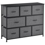 Commode rangement 8 tiroirs pliables en tissu anthracite Commode rangement 8 tiroirs pliables en tissu anthracite