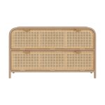 Commode en rotin et bois massif, 2 portes abattantes Commode en rotin et bois massif, 2 portes abattantes