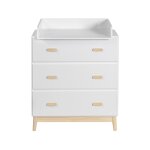 Commode avec table � langer et 3 tiroirs blanc