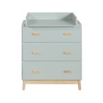 Commode avec table à langer et 3 tiroirs vert Commode avec table à langer et 3 tiroirs vert