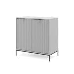 Commode avec tiroirs avec 2 portes, gris 80 x 81. 2cm