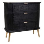 Commode en treillis laqué noir 80x35x81h Commode en treillis laqué noir 80x35x81h