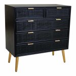 Commode en treillis laqué noir 80x39, 5x81h Commode en treillis laqué noir 80x39, 5x81h