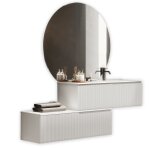 Composition de baignoire droite 4 pices en mdf blanc mat