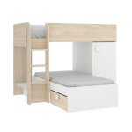 Composition de la chambre à coucher effet bois beige, blanc 200x112 cm Composition de la chambre à coucher effet bois beige, blanc 200x112 cm