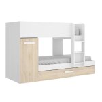 Composition de la chambre  coucher effet bois beige, blanc 200x112 cm