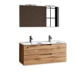 Composition de salle de bain double vasque 5 pices en mdf chne
