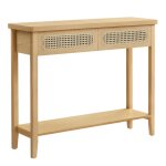 Console avec 2 tiroirs tagre ouverte beige