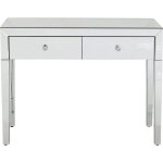 Console 2 tiroirs en verre miroir Console 2 tiroirs en verre miroir