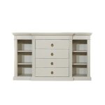 Console 4 tiroirs 6 niches en pin ivoire