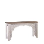Console blanchie en bois de manguier l 150