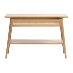 Console en bois 110cm avec tiroir en cannage irja chne + rotin