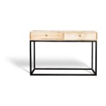 Console en bois 2 tiroirs beige Console en bois 2 tiroirs beige