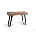 Console bois d'acacia et mtal
