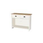 Console bois et blanc 1 �tag�re et 2 tiroirs - 97x35x76cm