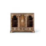 Console en bois manguier avec teinte naturelle et blanche