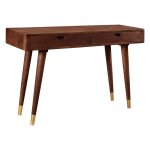 Console en bois massif 2 tiroirs et dtails dors