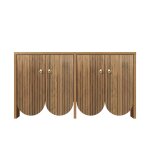Console en bois nervur avec portes  motifs arrondis