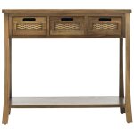 Consoles en bois d'orme beige Consoles en bois d'orme beige