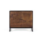 Console en bois palissandre et manguier avec mtal