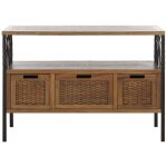 Consoles en bois de pin beige