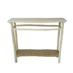 Console bois de teck jonc de mer Console bois de teck jonc de mer