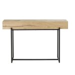 Console en ch�ne et m�tal noir