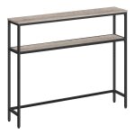 Console pour couloir � 2 niveaux 20 x 100 x 80 cm gr�ge chin� noir