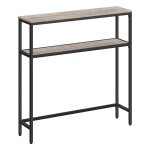 Console pour couloir à 2 niveaux 20 x 80 x 80 cm grège chiné noir Console pour couloir à 2 niveaux 20 x 80 x 80 cm grège chiné noir