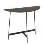 Console demi - lune noire 83x35 cm piètement métal Console demi - lune noire 83x35 cm piètement métal