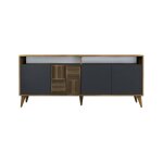 Console effet bois beige, anthracite 180x35 cm