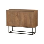 Console effet bois beige, noir 90x36 h72 cm