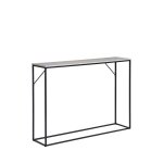 Console effet travertin et m�tal - beige