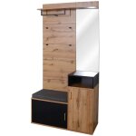 Console d'entre avec miroir, rangement et porte - manteaux