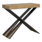 Console extensible 90x40 / 300 cm effet bois chêne nature Console extensible 90x40 / 300 cm effet bois chêne nature